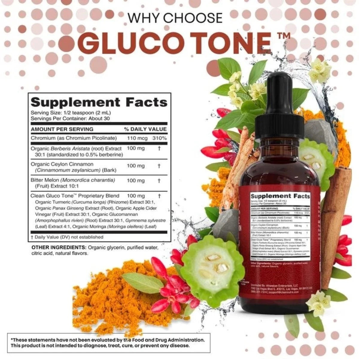 Clean Nutra Berberine & Ceylon Cinnamon Liquid Drops, Dietary Supplement