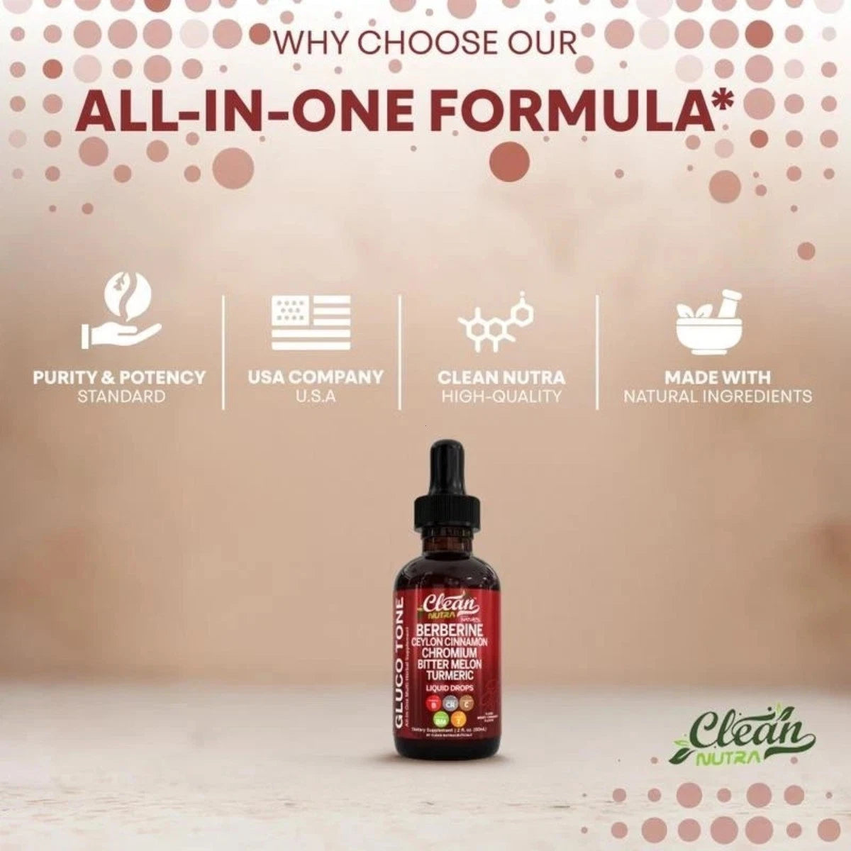 Clean Nutra Berberine & Ceylon Cinnamon Liquid Drops, Dietary Supplement
