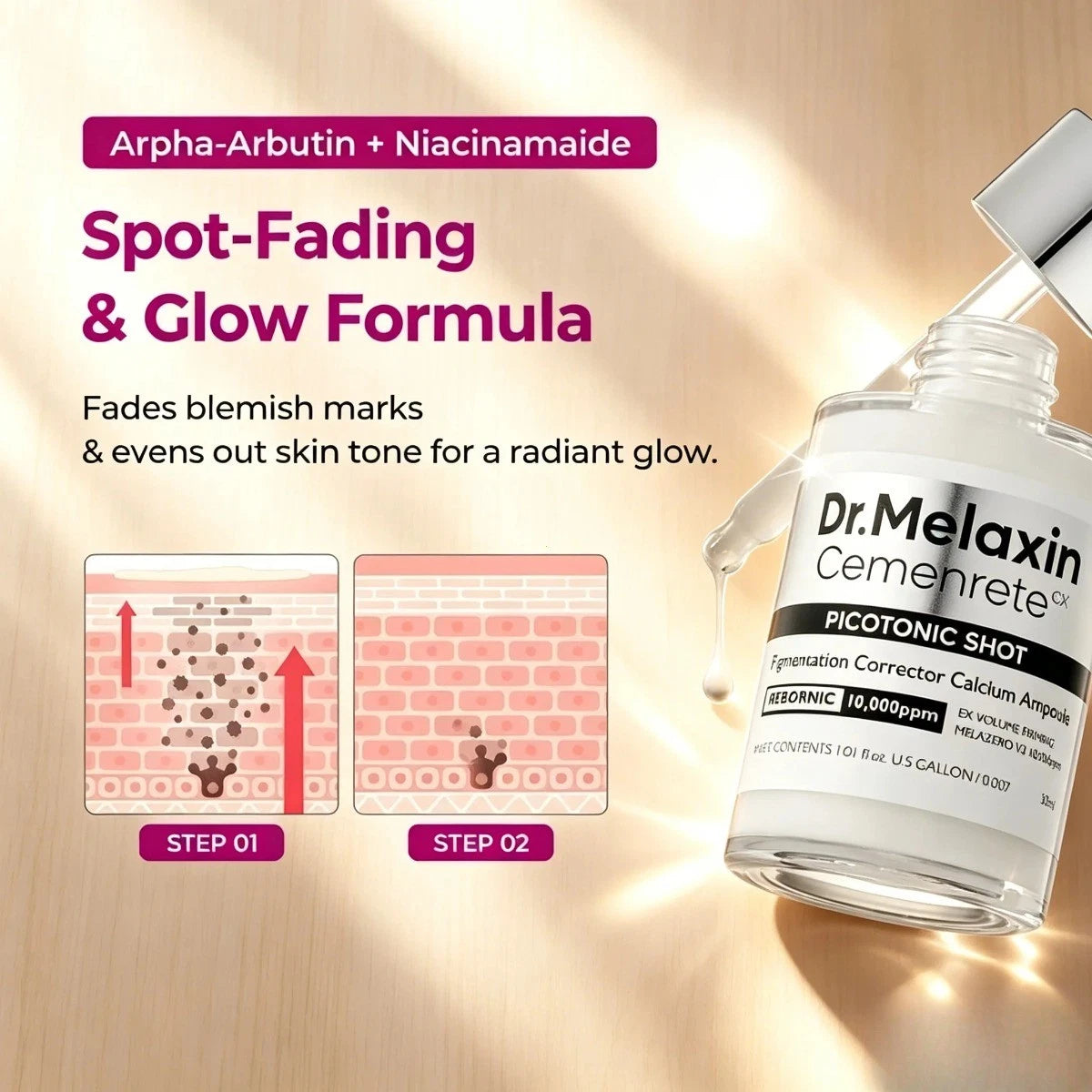 Dr. Melaxin Lumi Firm & Lift Duo–Cyano Pink Spicule & Picotonic for Skin Repair