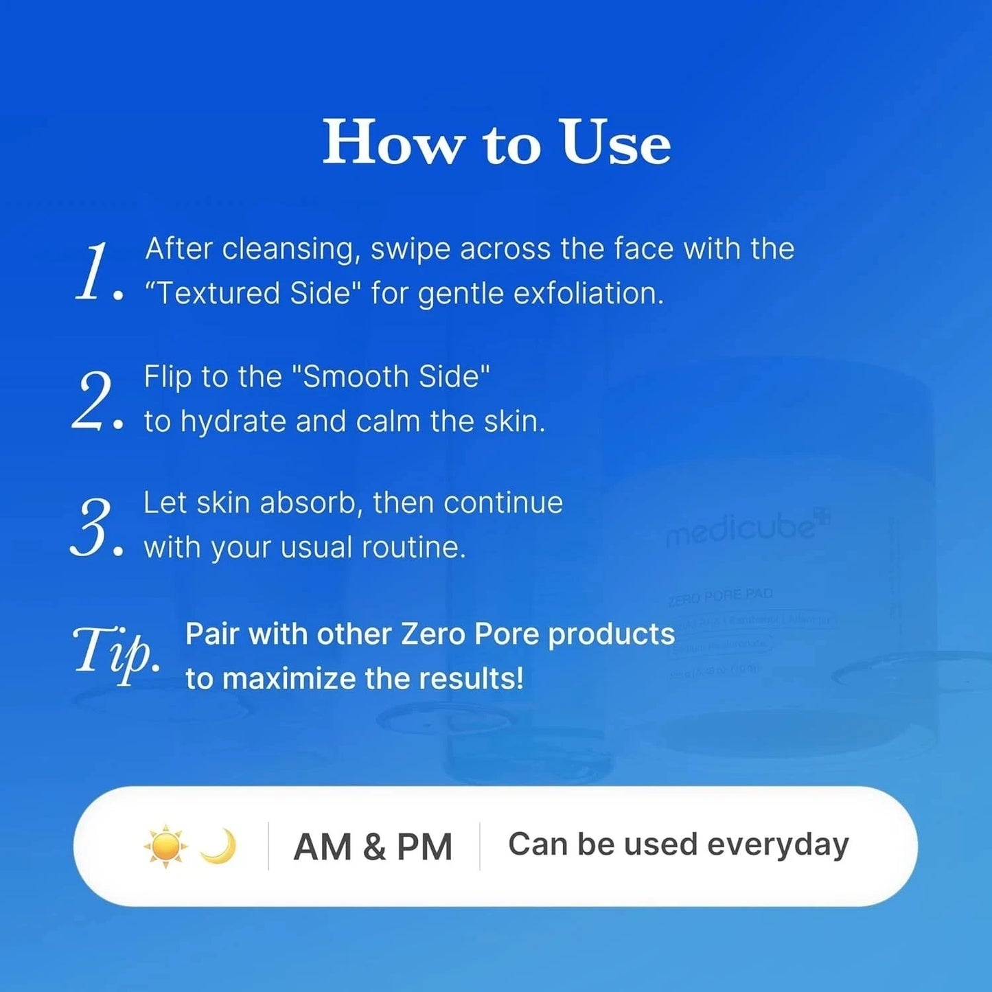 MediCube Zero Pore Pad 2.0 Dual-Textured Exfoliating Toner Pads for Pore Refining – 70 Pads