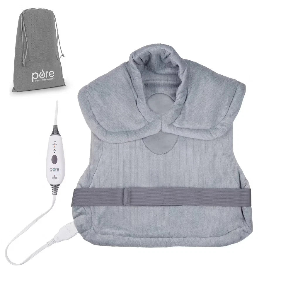 Pure Enrichment PureRelief XXL Electric Heating Pad for Back & Neck – 29"x24" Gray