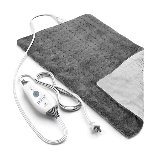 Pure Enrichment PureRelief Deluxe Electric Heating Pad 12"x24" with 4 Heat Settings – Gray