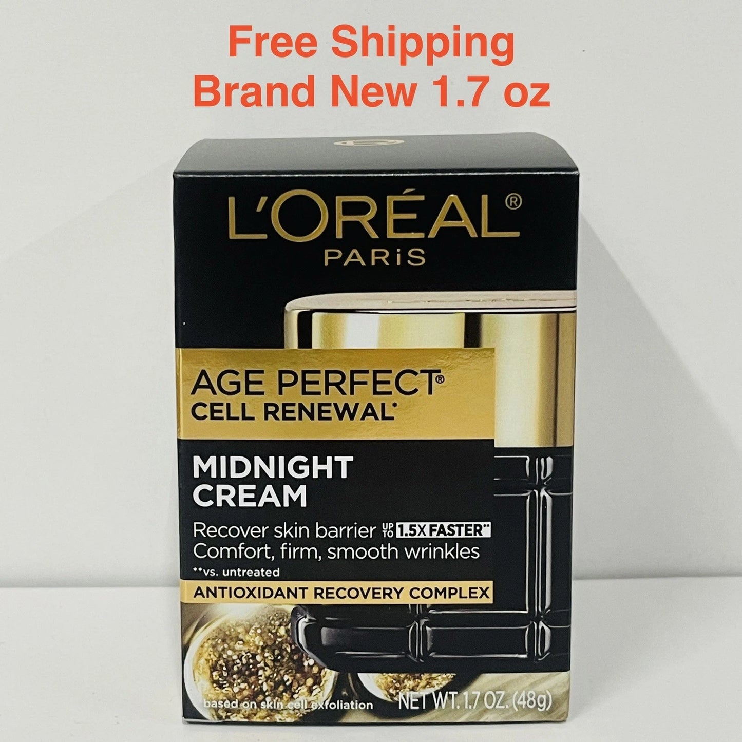 L'Oreal Paris Age Perfect Cell Renewal Midnight Cream, Antioxidant 1.7 oz NEW