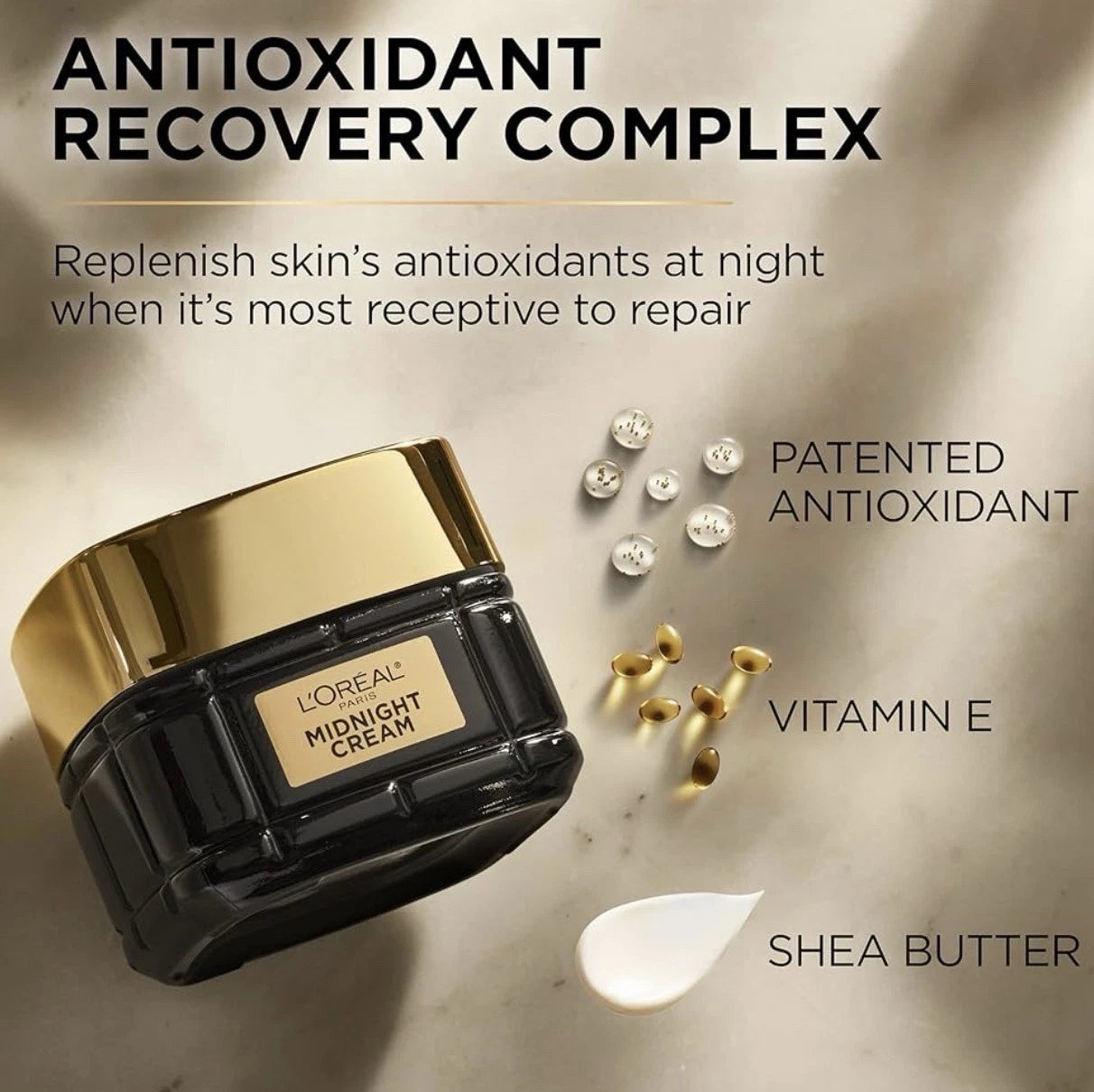 L'Oreal Paris Age Perfect Cell Renewal Midnight Cream, Antioxidant 1.7 oz NEW