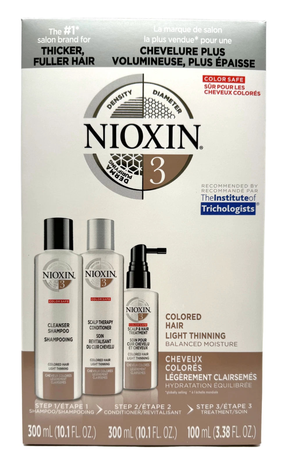 NIOXIN System 3 Hair Care Kit for Colored & Fine Hair – 3 Piece Set