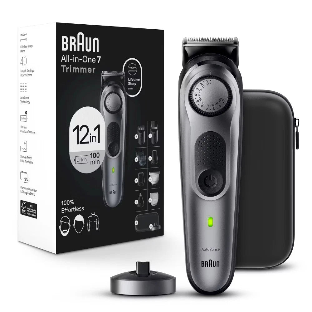 Braun Series 7 AiO7440 Rechargeable 12-in-1 Body Beard & Hair Trimmer