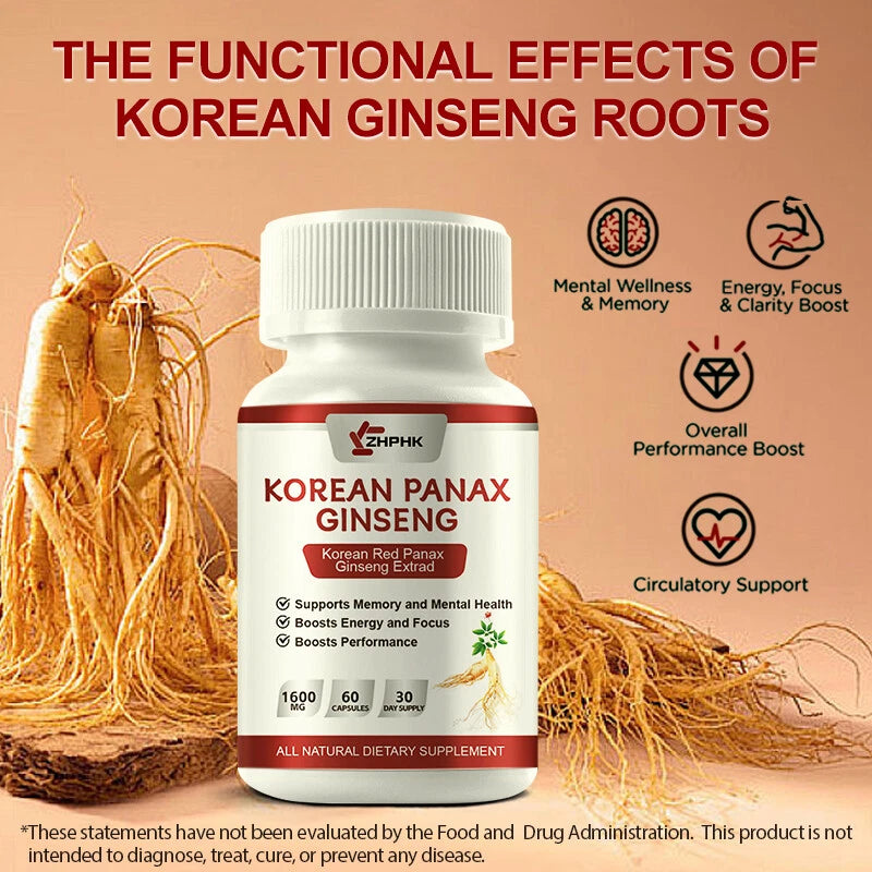 Korean Red Ginseng Premium 1600 Mg - Increases Blood Flow And Improves Endurance
