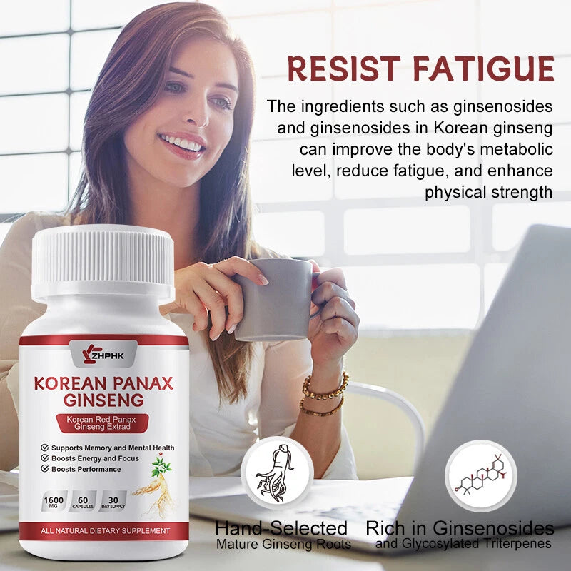 Korean Red Ginseng Premium 1600 Mg - Increases Blood Flow And Improves Endurance