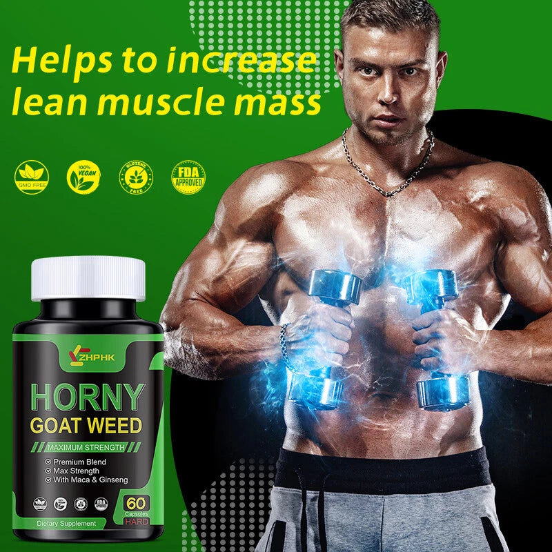 Extra Strength Testosterone Booster for Men with Horny Goat Weed Maca Root
