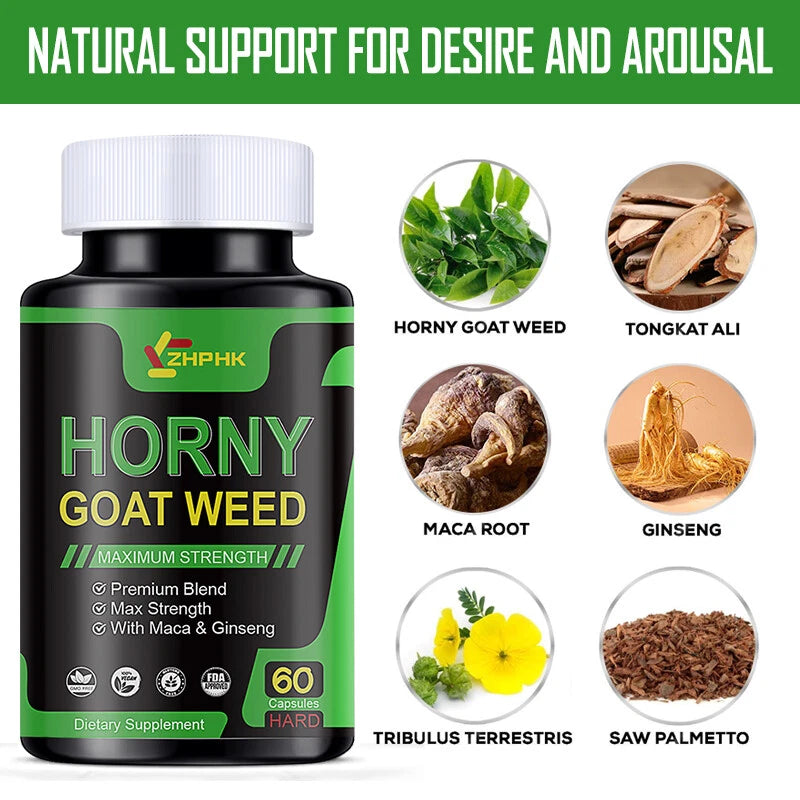 Extra Strength Testosterone Booster for Men with Horny Goat Weed Maca Root