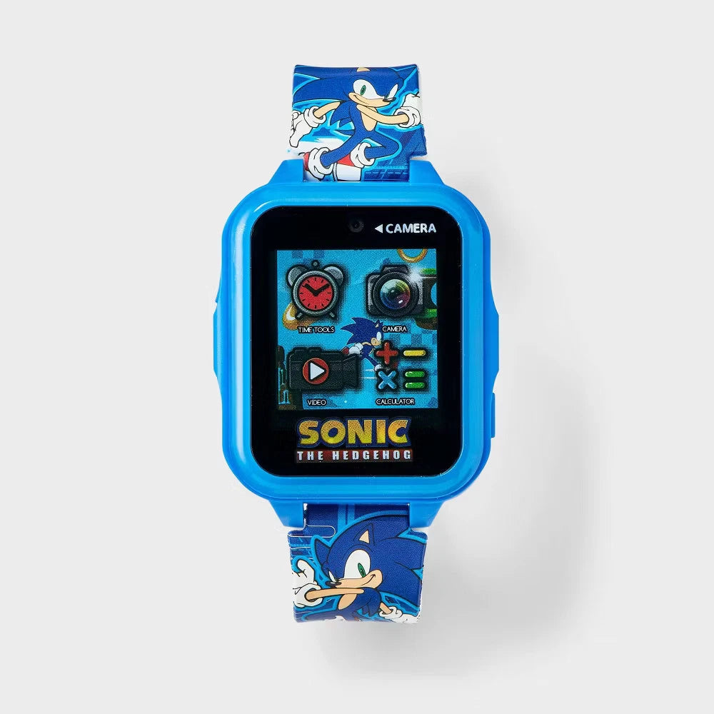 Sonic the Hedgehog-themed children's smartwatch on a white background