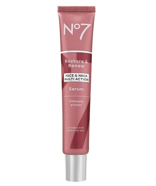 No7 Restore & Renew Face & Neck Multi Action Serum Anti Aging 50ml New