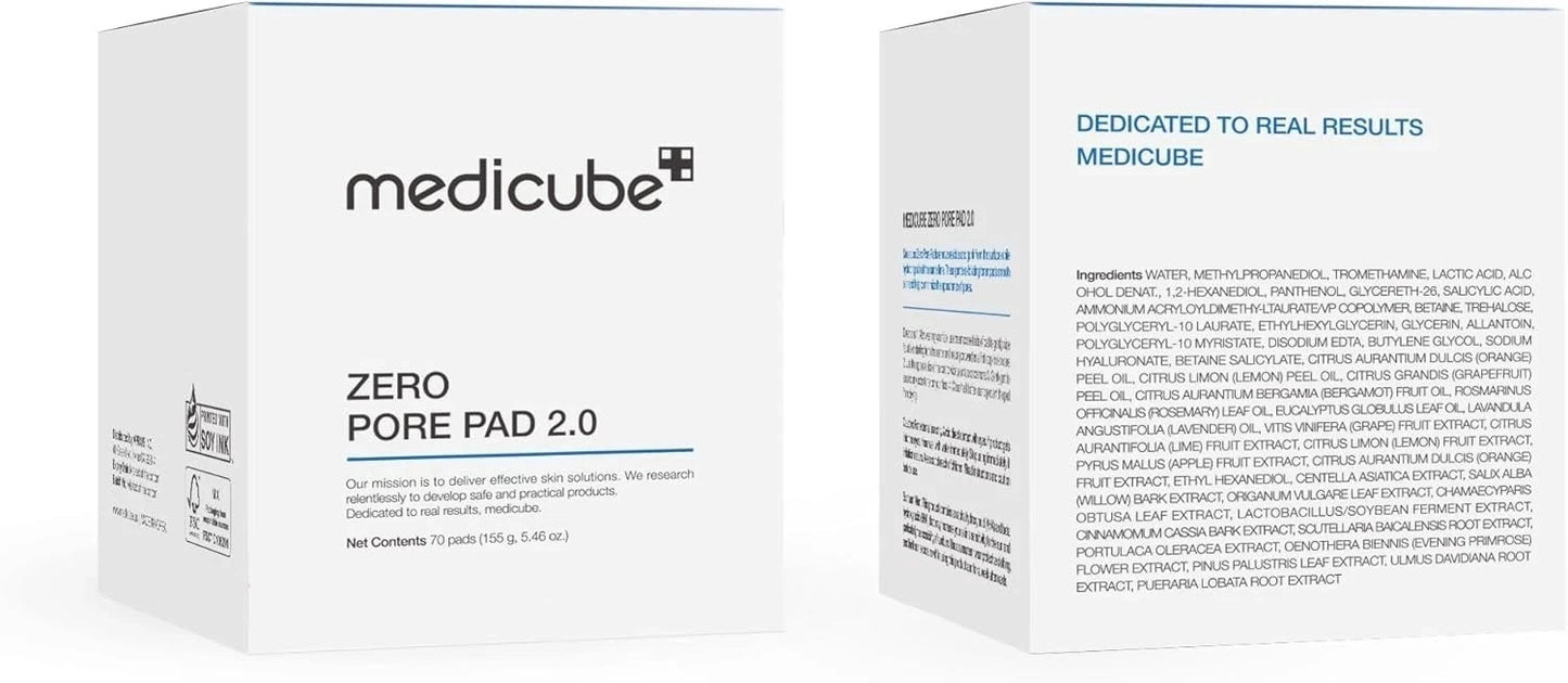 MediCube Zero Pore Pad 2.0 Dual-Textured Exfoliating Toner Pads for Pore Refining – 70 Pads