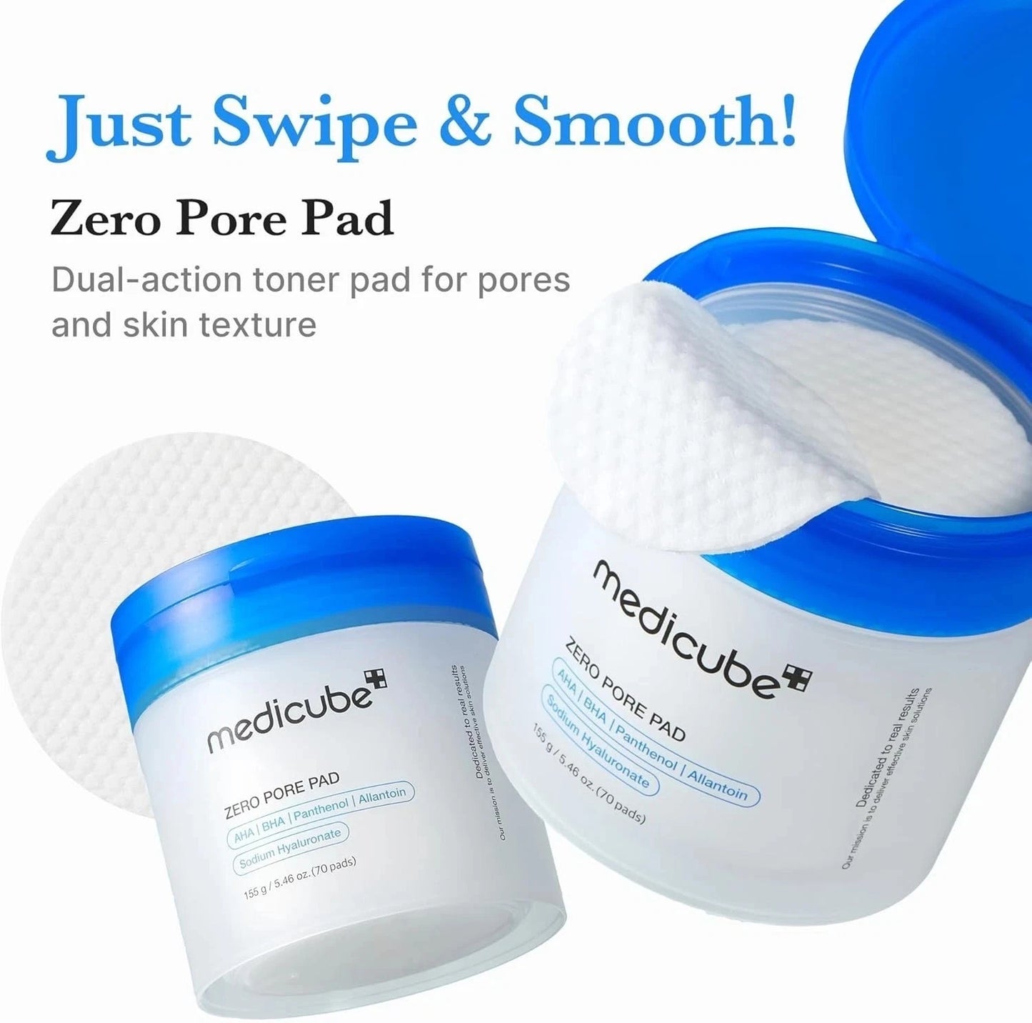 MediCube Zero Pore Pad 2.0 Dual-Textured Exfoliating Toner Pads for Pore Refining – 70 Pads
