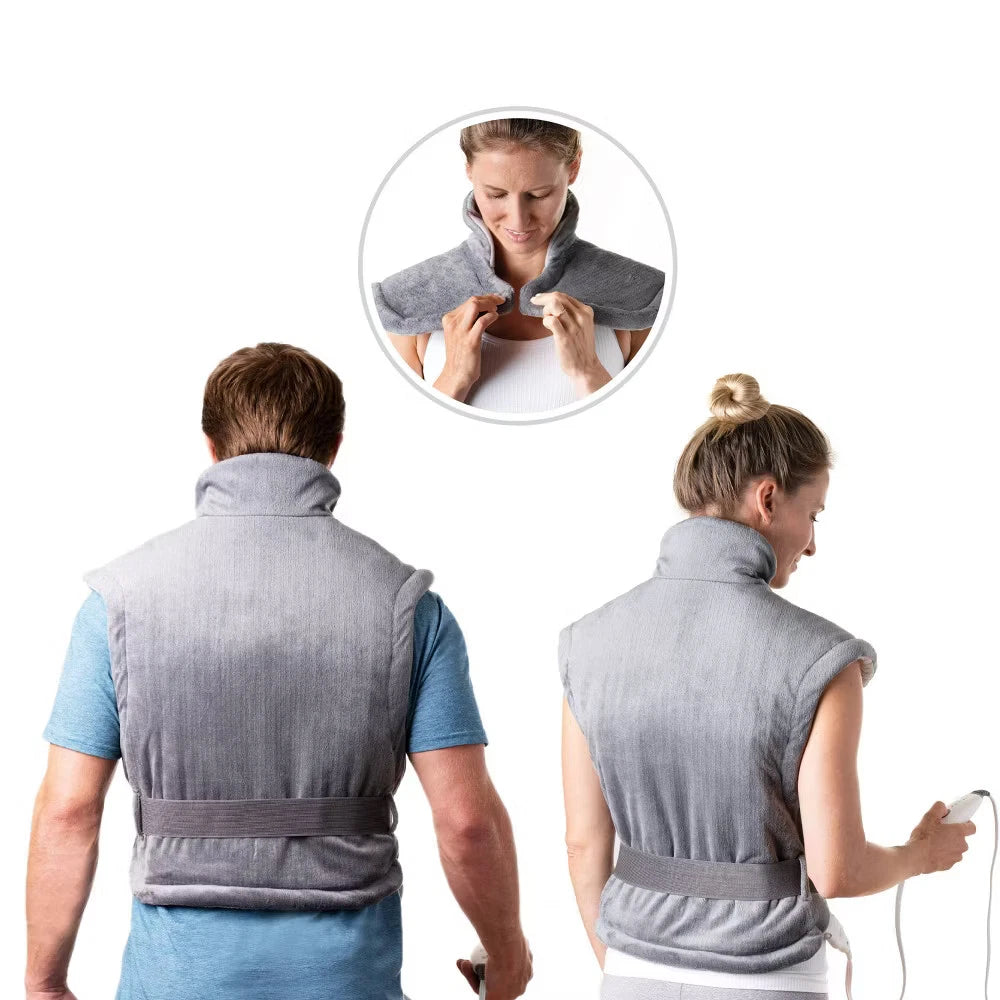 Pure Enrichment PureRelief XXL Electric Heating Pad for Back & Neck – 29"x24" Gray