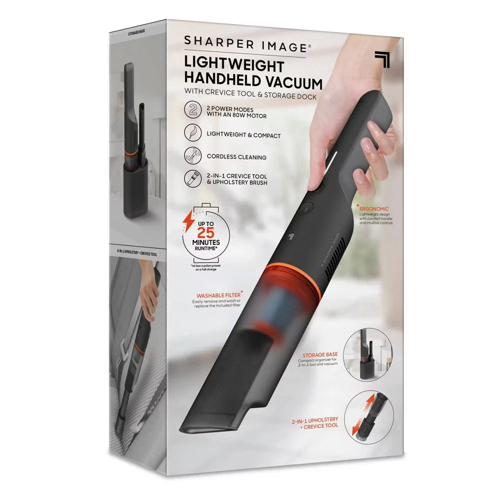 Sharper Image Lightweight Handheld Vacuum with 2-In-1 Upholstery & Crevice
