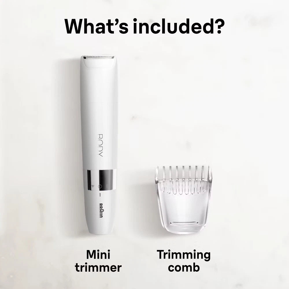 Braun SmoothSkin Women's Mini Hair Trimmer BS1000 – Portable Facial Hair Remover